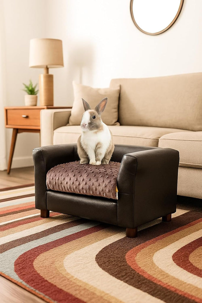 Fluffy Deluxe Pet Bed, Sofa Charcoal, Small