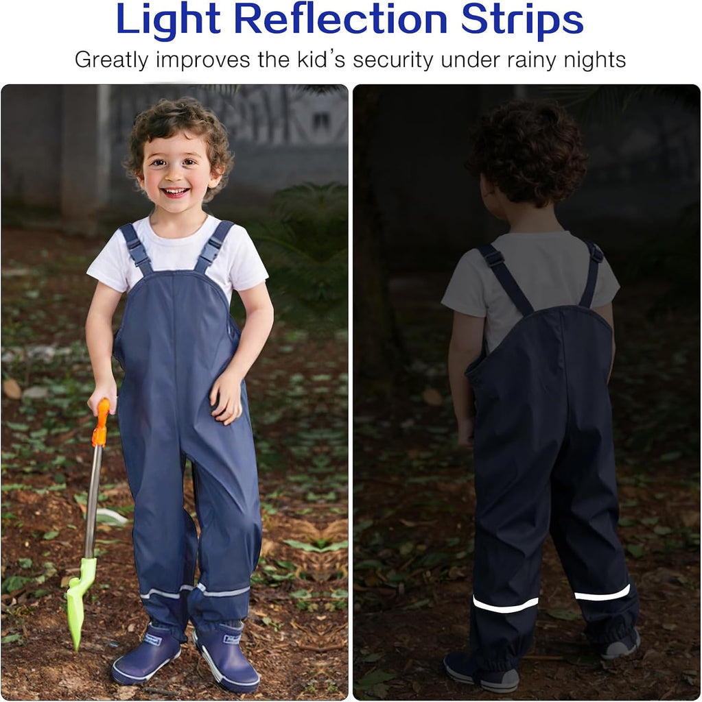 Rain Pants Kids, Toddler Boy Overalls Waterproof Bib Suspender Fishing Pant