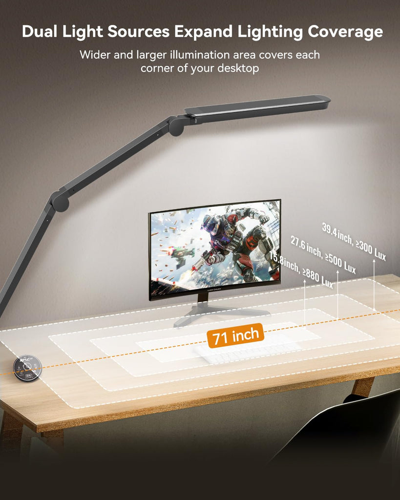 LED Desk Lamp with Clamp, 4CCT Table Lights Puzzle Painting