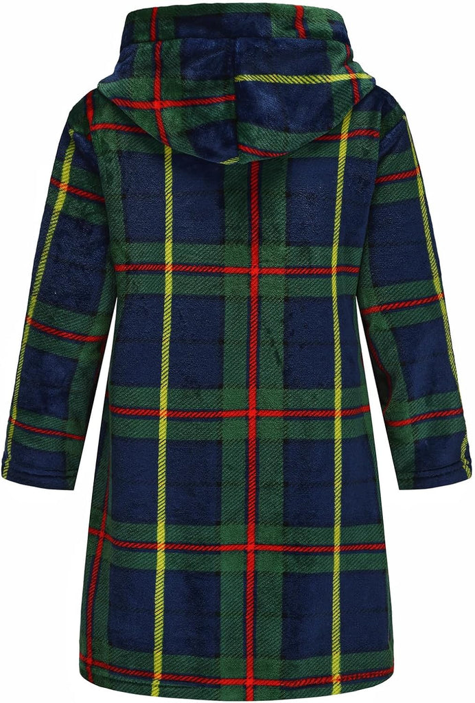 Boys Girls Robes Kids Toddler Flannel Hooded Bathrobe Pajamas Sleepwear