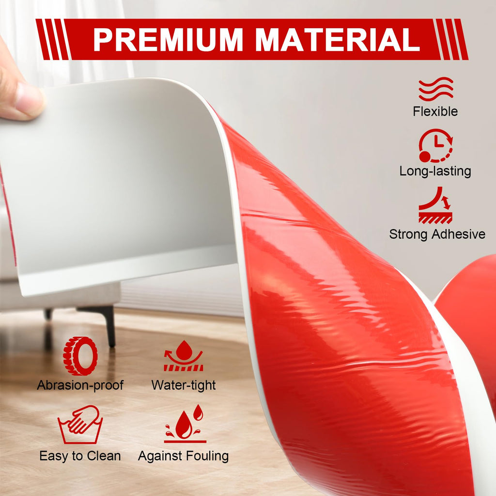 Wall Baseboard Trim 4 Inch x 20 Feet, Flexible Self-Adhesive Rubber Baseboard for Walls, Peel and Stick