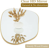 Irregular Wall Mirror Asymmetrical Mirror, 32''x24'' Gold Mirror Bedroom Living Room Entryway, Decorative Modern Boho