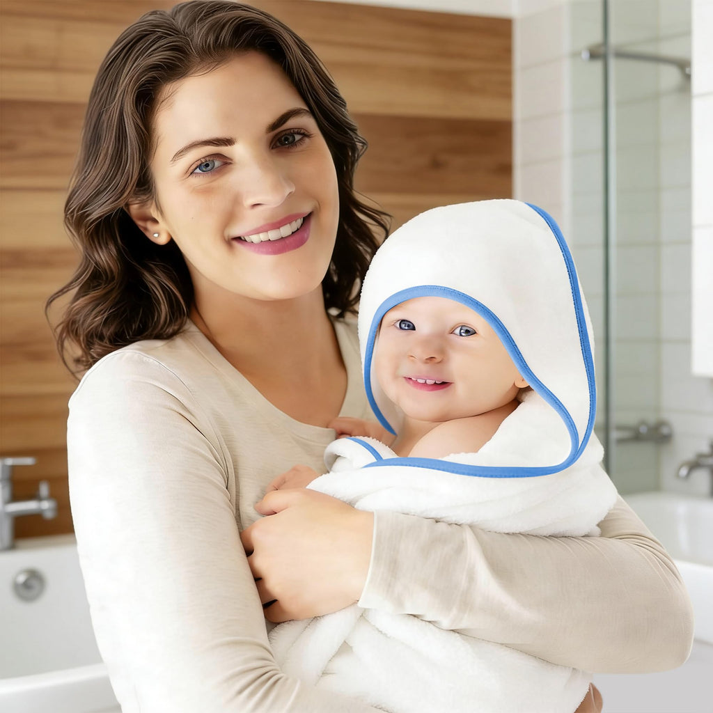 2 Pack Baby Bath Towel - Rayon Made from Bamboo, Ultra Soft Hooded Towels for Kids - X Large Size for 0-7 Yrs