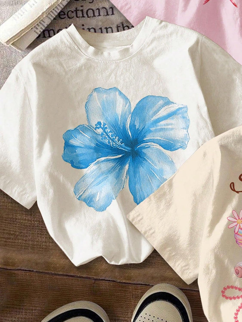Girl's Graphic Tees Crewneck Summer T Shirt Tops Cute Clothes
