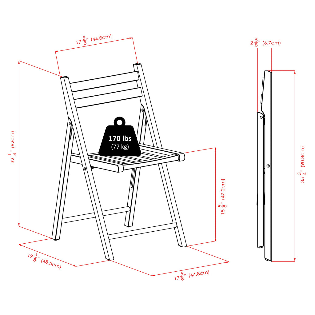 Robin Folding Chair Set of 4, Natural