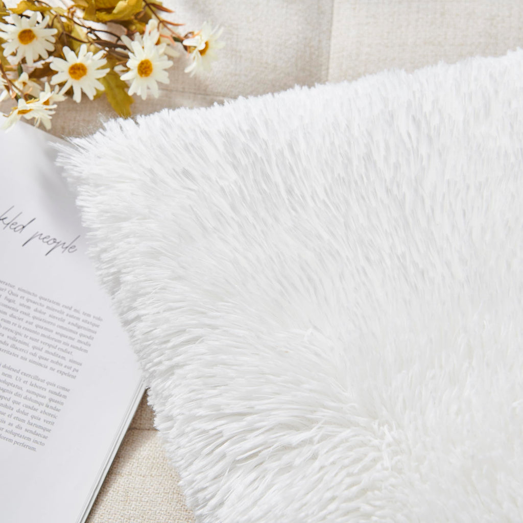 Luxury Soft Faux Fur Fleece Cushion Cover Pillowcase Decorative Throw Pillows Covers, No Pillow Insert, 20" x 20"