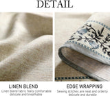 Designer Vintage Linen Elegant Rectangular Tablecloth,Chinoiserie Floral Indoor Table Cloth,Wrinkle 