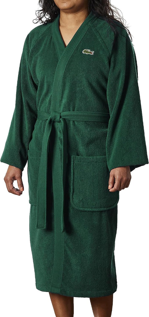 Classic Pique Bath Robe, 100% Soft Cotton Terry, Unisex Adult Bathrobe, Absorbent & Quick Drying, One Size Fits Most