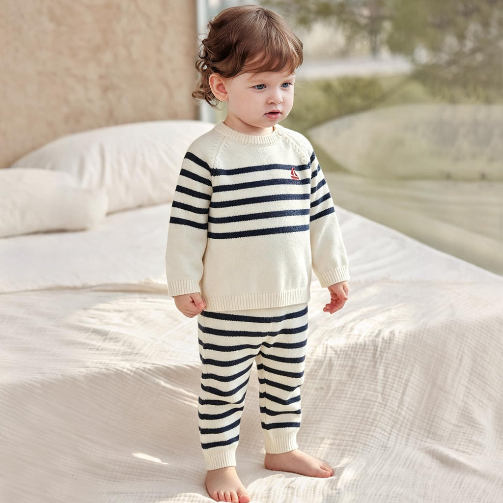 Toddler Cotton Knit Sweater Set Piece