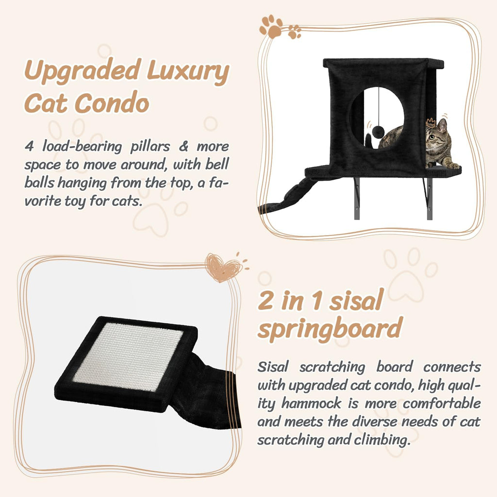 7-in-1 Cat Wall Shelves, Wall Mounted Climber Set