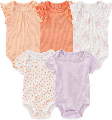 Baby Short Sleeve Bodysuits Cotton One-Piece Baby Boy Girl Clothes Pack