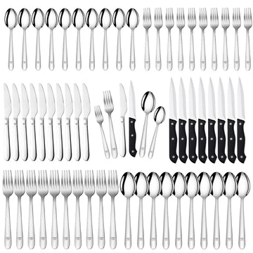 58 Piece Silverware Set, Premium Cutlery Set Service for 10