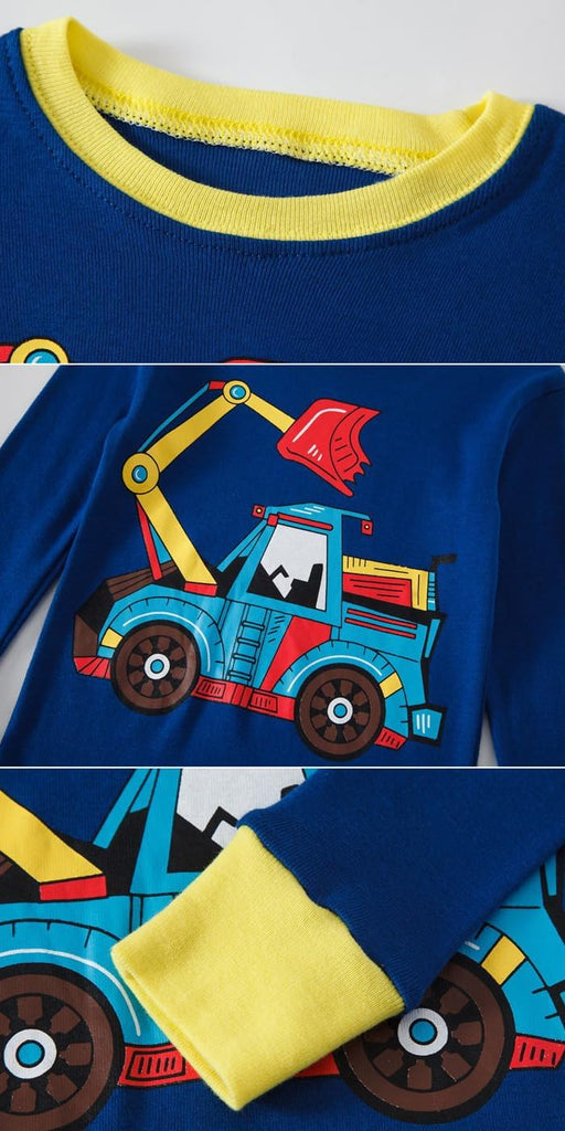 Bety Boys 4 Pieces Cotton Pajamas Toddlers Long Sleeve 24M