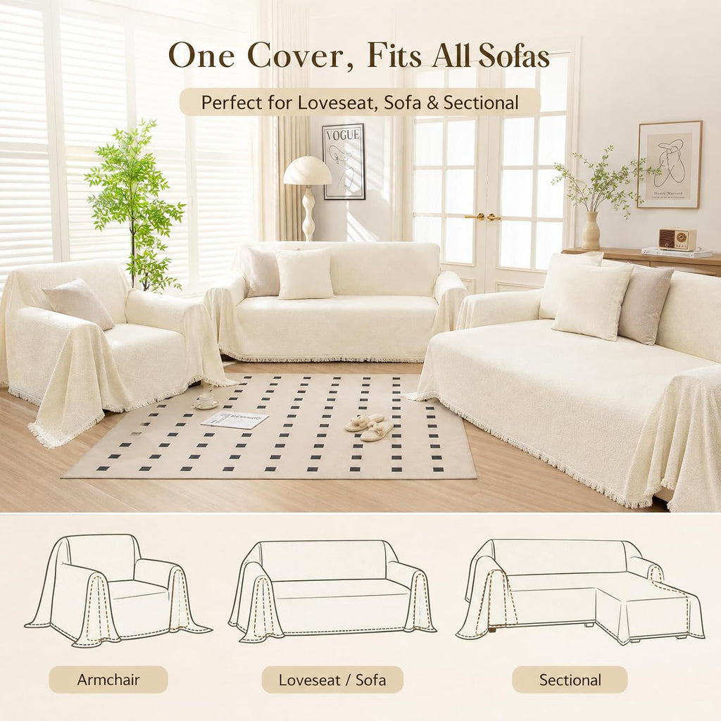 Boho Waterproof Couch Covers for Pets, Sofa Covers for Pets Washable, Sofa Covers for 2 Cushion Couch Furniture