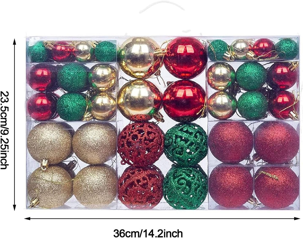 100pcs Christmas Ball Ornaments, Shatterproof Christmas Ornaments Set with Hand-held Gift Package for Xmas Tree Red