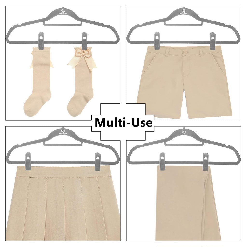 Velvet Hangers, Ultra Slim Space Saving, notches, tie bar, Swivel Hook, 10 Pack, with 20 Matching Velvet Finger Clips