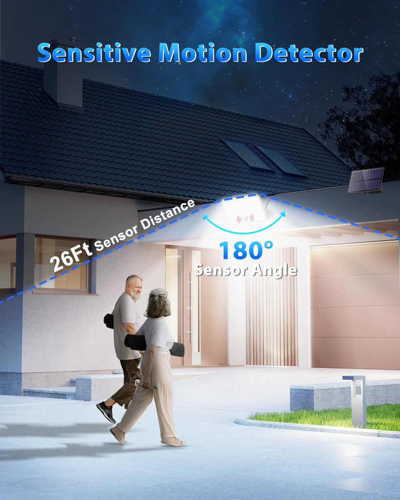 Solar Lights for Outside, Motion Sensor Outdoor Lights, 4 Pack