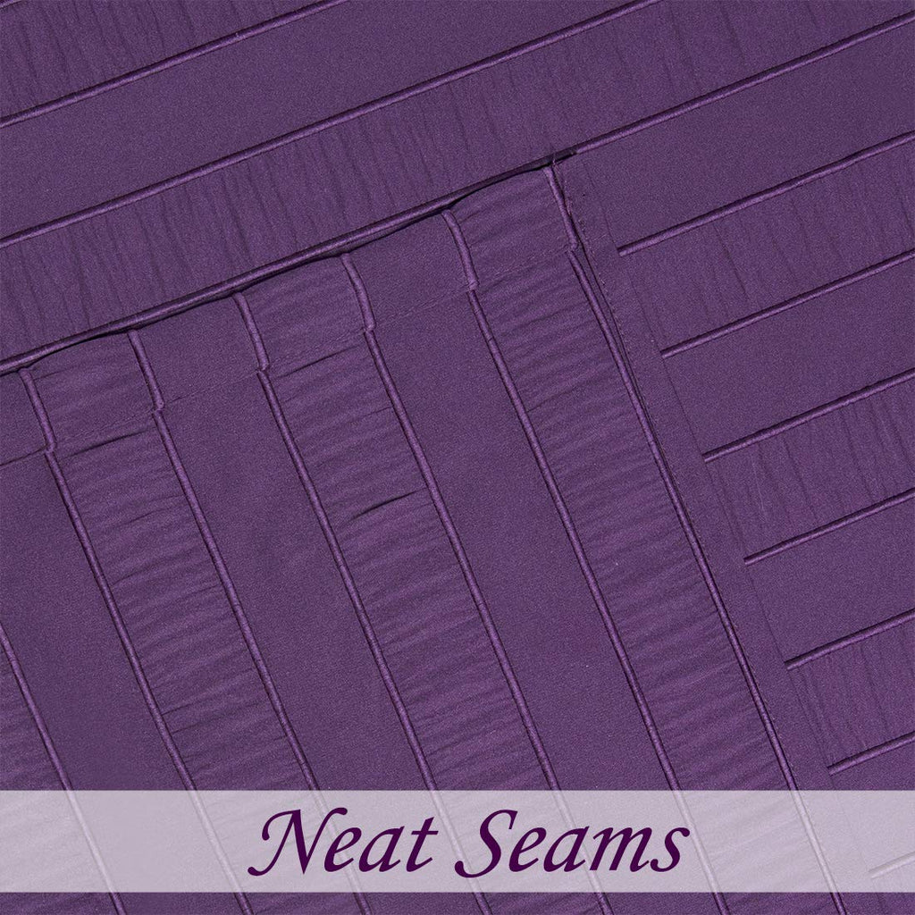 Purple Shower Curtains Gathered Stripe Seersucker Puckered Ruffle Decorative Pattern for Modern Elegant Bathroom Spa