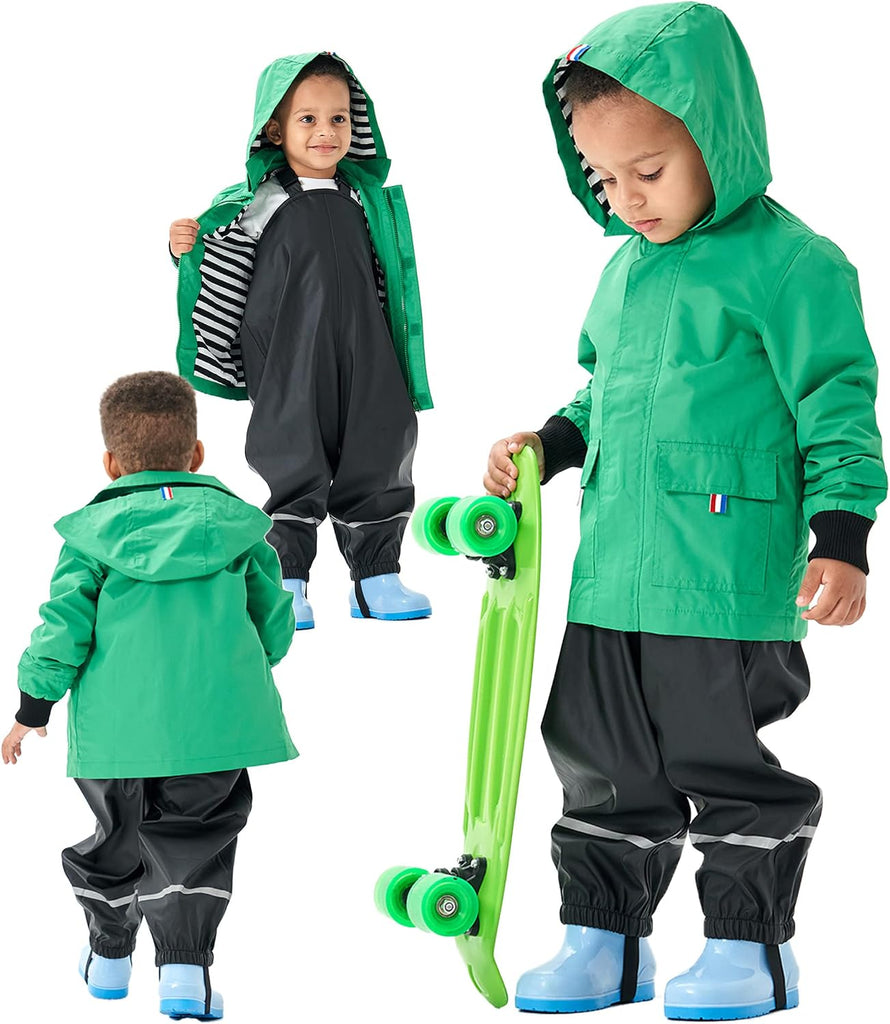 Boys Girls Waterproof Hooded Jackets Cotton Lined Rain Jackets