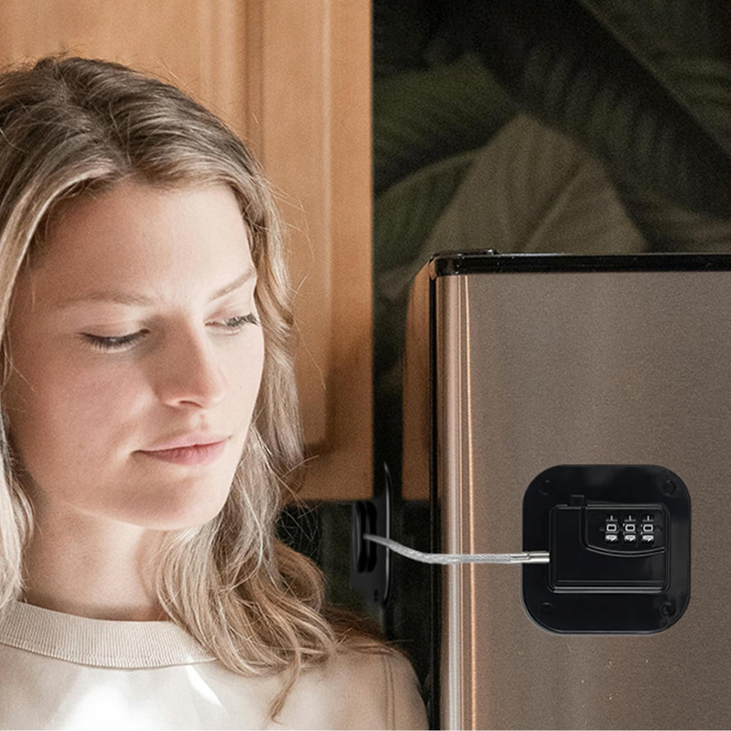 Fridge Lock Refrigerator Freezer Childproof Locks for Cabinets and Drawers Easy Install No Keys Needed Combo Lock