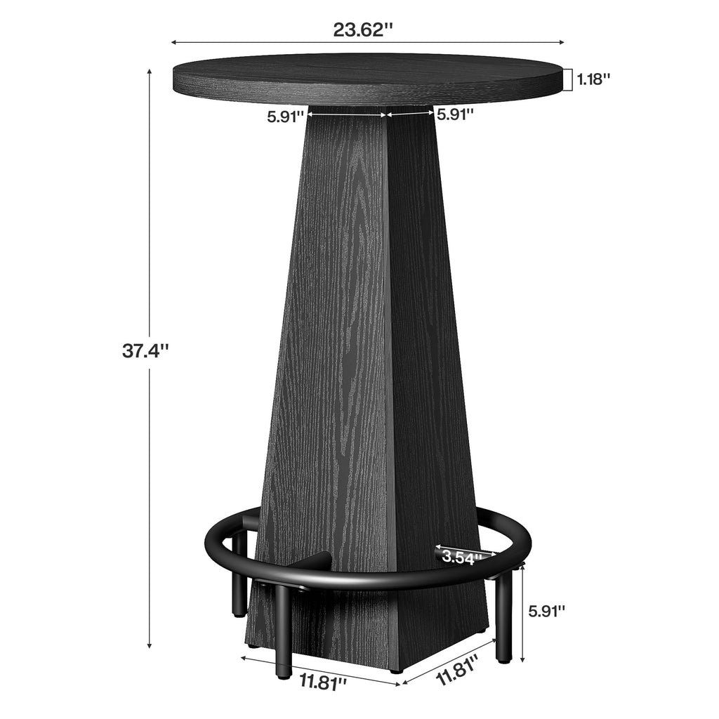 Bistro Pub Table, 37.4" High Round Bar Table for Small Bars