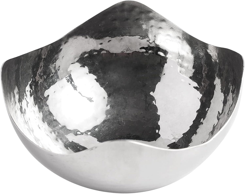 5.75 Inch Diameter Silver Finish Metal Bowl