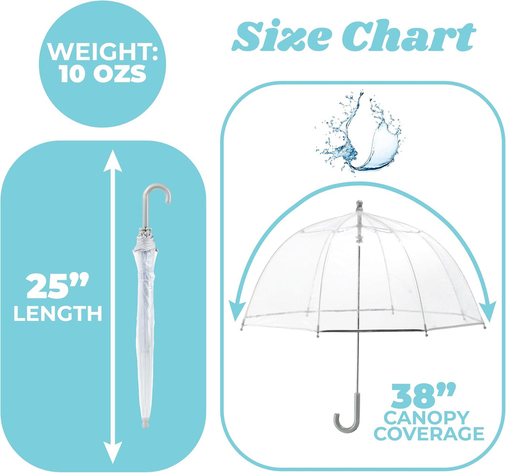 Kids Lightweight Dome Canopy Bubble Umbrella with Wind and Rain Protection