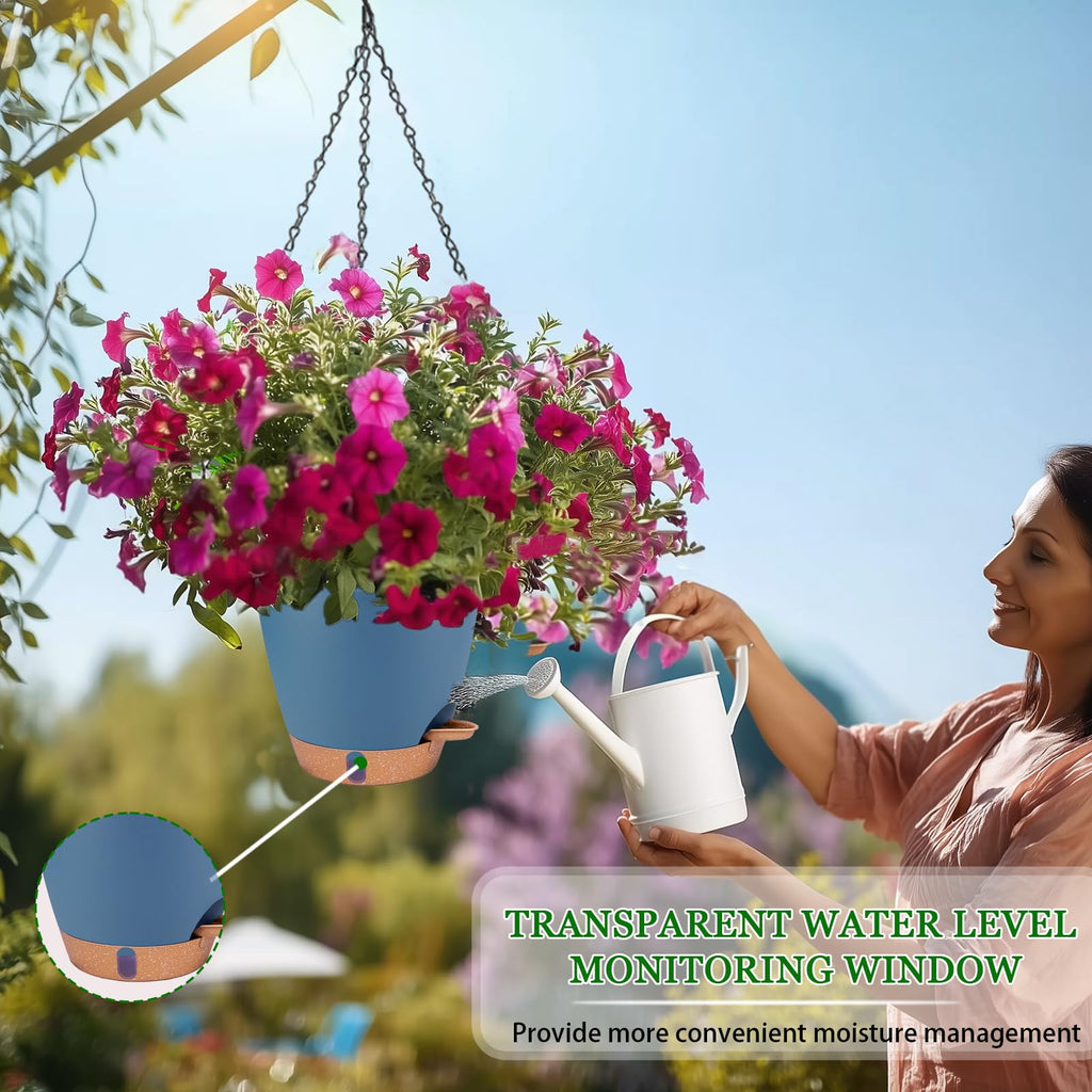 Hanging Planters for Indoor Plants 8 Inch, 2 Pack, Self Watering