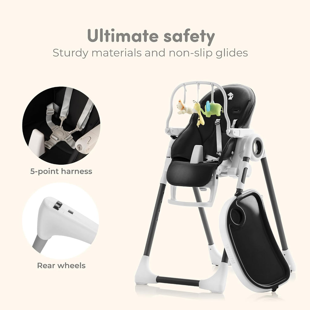 Baby High Chair Adjustable to 7 Different Heights - Foldable High Chairs for Babies and Toddlers - Silla para Comer
