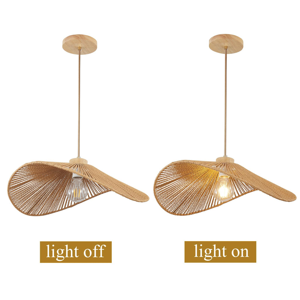 Rattan Hanging Lamp Boho Pendant Light Fixture Modern Style Hanging Light Bohia Natural Bamboo Handmade Hanging