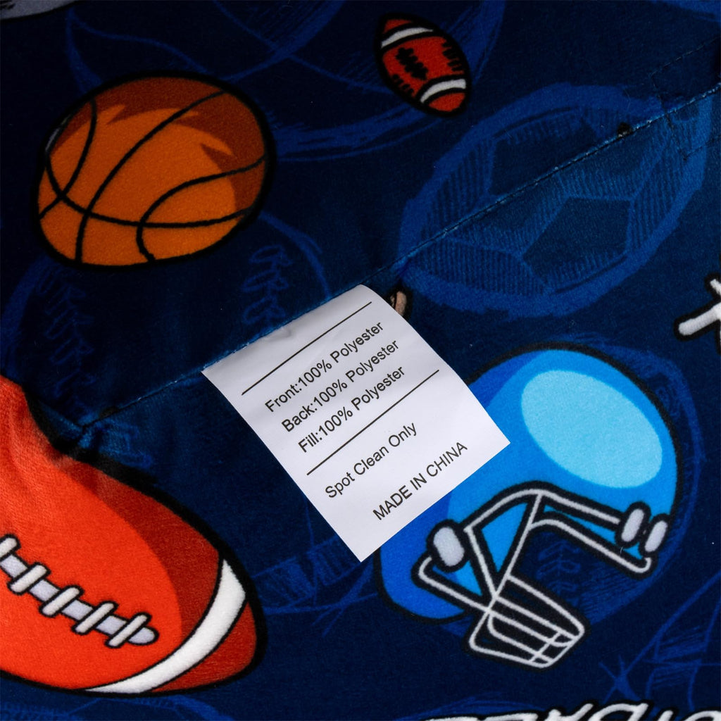 Reading Pillow Bed Rest Wedge Backrest Pillow Basketball Football Baseball Navy Rugby Ball Printed Collections with