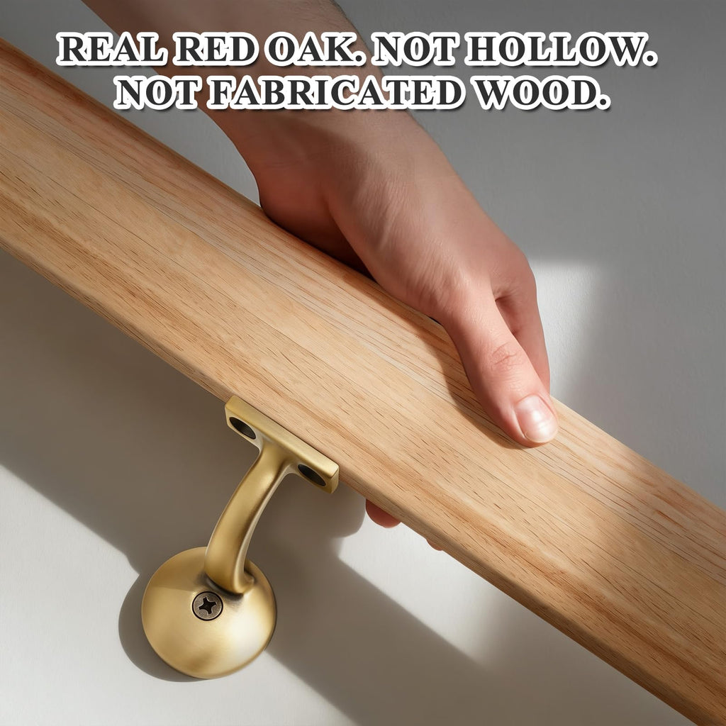 6010 Red Oak Straight Wood Handrail Kit 7 ft for Stairs