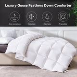 Goose Feather Down Fiber Comforter King, Ultra Soft Medium Warm Duvet Insert