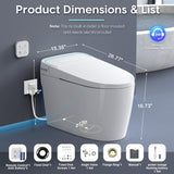 Glendan Smart Toilet Auto Flush: Elongated Heated Seat Tankless Toilet