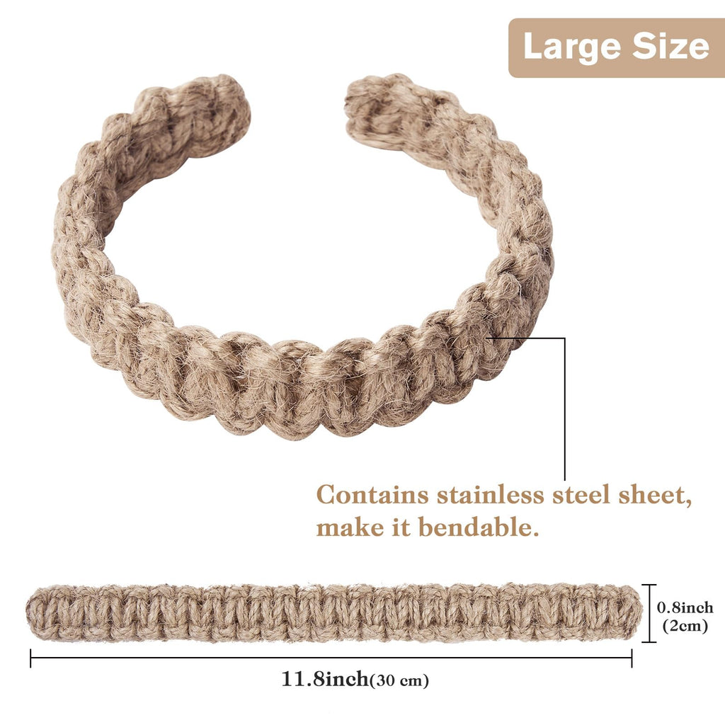Natural Jute Rope Curtain Tiebacks Farmhouse Rustic Style Decorative Drape Tie Backs Handmade Braided Curtain - 4 Pack