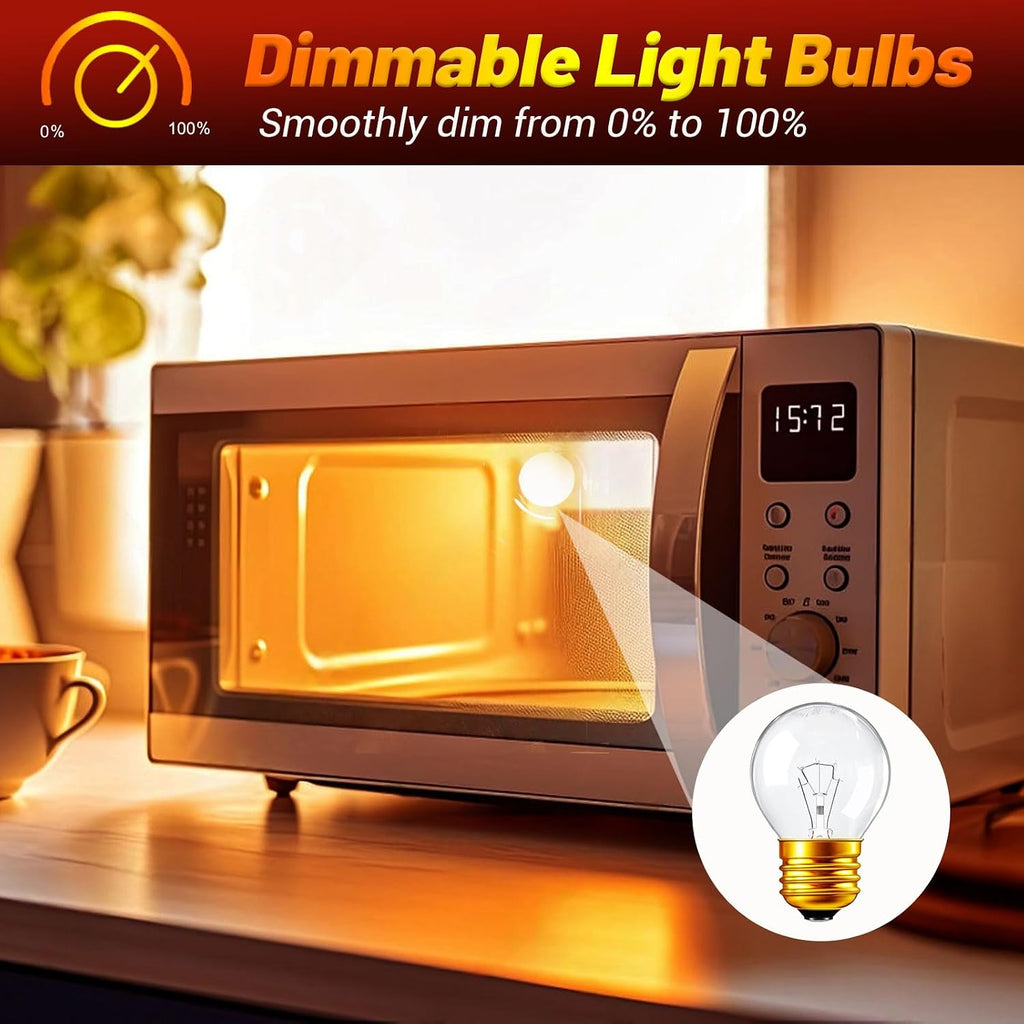 Oven Light Bulb G45 40W 120V Oven Light Bulb Replacement E26 Base