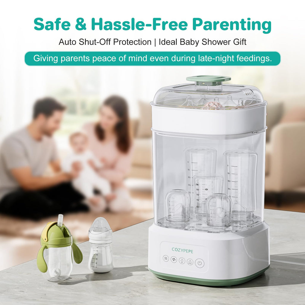 Electric Steam Baby Bottle Sterilizer and Dryer Compact Countertop