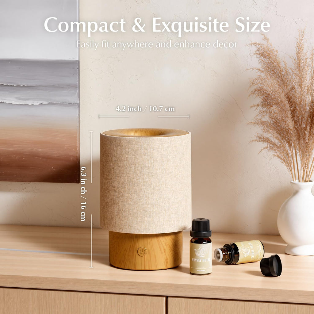 Essential Oil Diffuser with Fabric Cover, 100ml Aromatherapy Diffuser, Ultrasonic Diffuser with Night Lamp and Auto