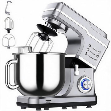 Stand Mixer, 7.5QT 660W Electric Stand Mixer with 10-Speed Tilt-Head, Stainless Steel Bowl, 3-IN-1 Dough Mixer for