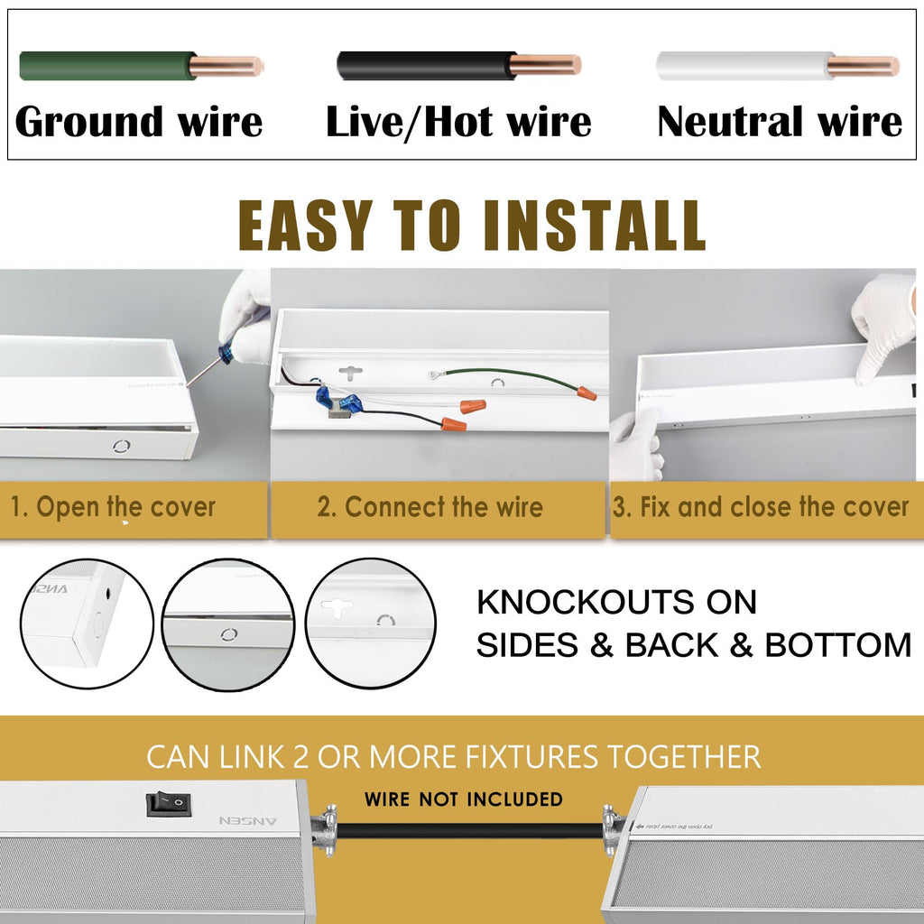 Of Under Cabinet Lighting Hardwired, 36in 22W 1426LM Dimmable Led Light /Closet, CRI 92+, R9 90+, 5 Color