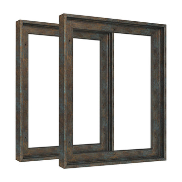 Rustic Floater Frame for 12x16 Canvas Paintings, 0.9" Deep, Blue Gold
