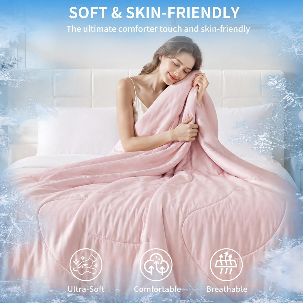 Cooling Comforter Queen Size for Hot Sleepers, Lightweight Summer Bedding | Dual-Sided Cooling Blanket with Soft