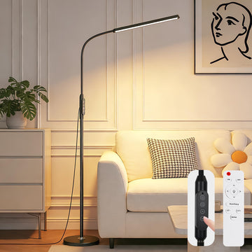 Bright LED Eye-Protecting Reading Floor Lamps Touch and Remote Dimming 3000-6000k, Tattoo Craft Drawing Makeup