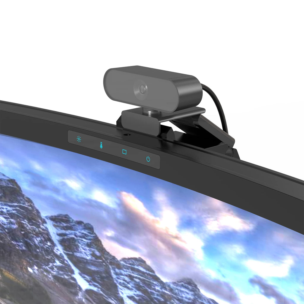 Curved Monitor Light Bar with Wireless Remote,Monitor Auto-Dimming and Camera Base,Applicable to All Screens. No