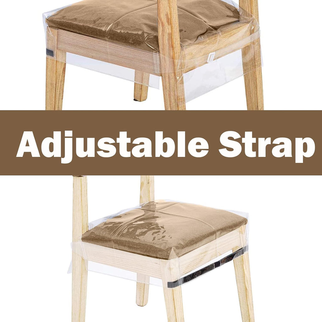 4 Pack Plastic Seat Covers, Plastic Chair Covers Chairs, Stain, Water and Kitty Scratch Resistant Clear Pvc Chair