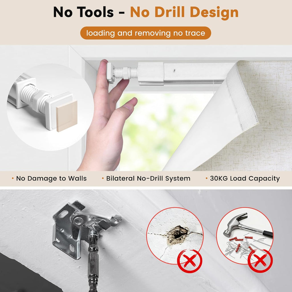 No Drill Blackout Roman Shades for Indoor Windows,Cordless Roman Blinds,Linen No Tools Window Shades,Easy to Install