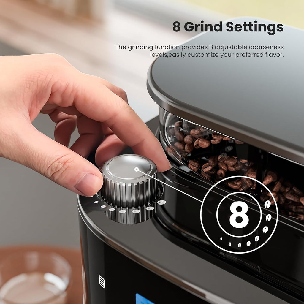 10 Cup Coffee Maker with Grinder, Grind and Brew Coffee Machine