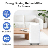 30Pints Dehumidifier with Drain Hose, 2,000 Sq.Ft Dehumidifier for Basement, 0.53 Gallon Tank, Low 38dB