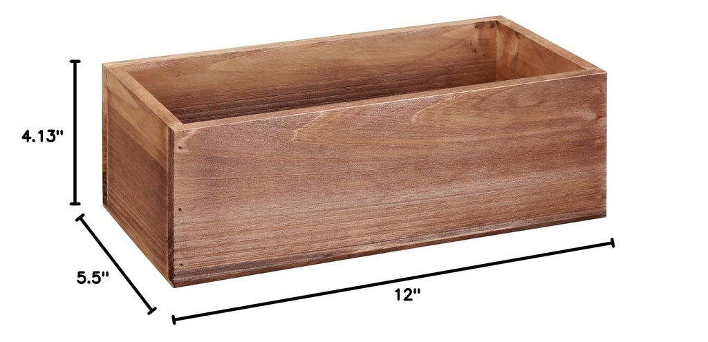 12" Wood Pallet Bin - Rustic Crate Boxes for Storage, Decorative Display, Arts & Crafts, Made of 100% Wood - Bulk 4