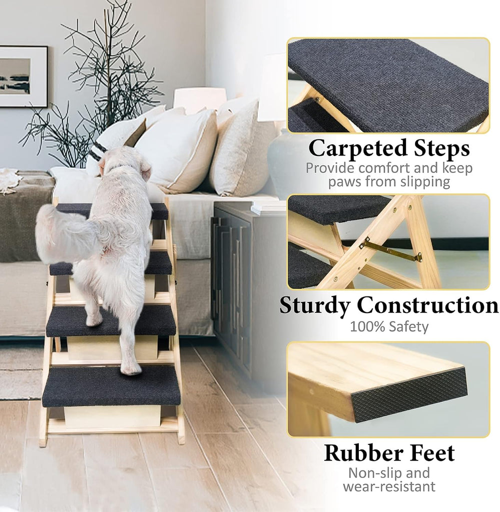 2-in-1 Dog Stairs/Ramp with 4 Steps